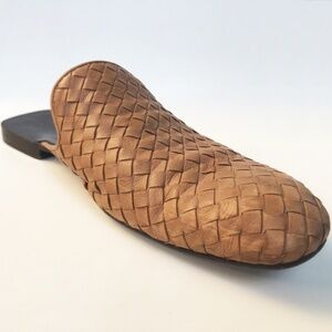 BOTTEGA VENETA BEIGE OPEN BACK 1.5 CM HEEL SLIP-ONS LEATHER MEN'S SHOE SIZE 41.5